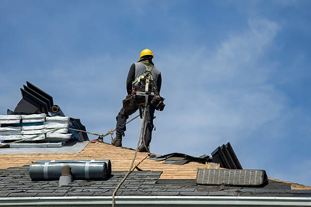 Professional Gutter Installation technician working in Chesterland, OH
